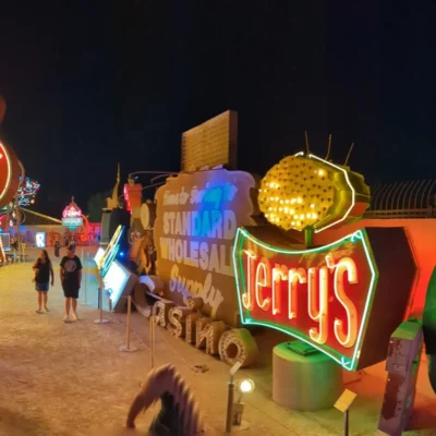 Neon Museum signs reflect the Las Vegas culture of brightly lit signs