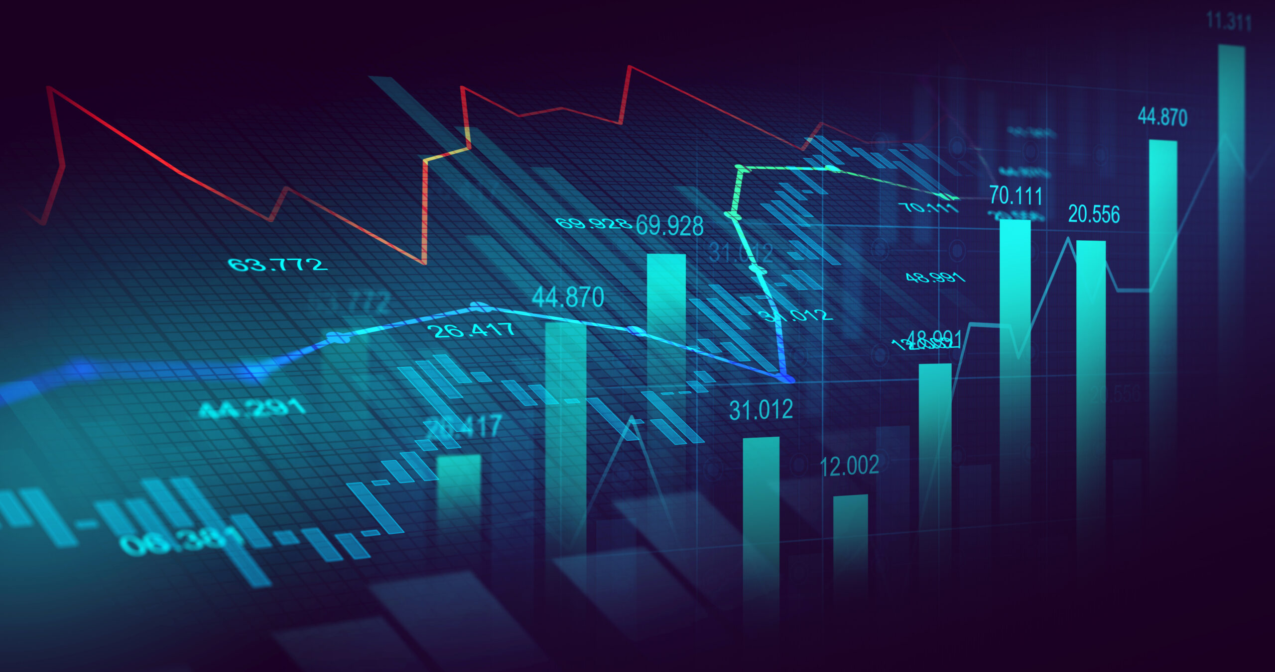 Stock market or forex trading graph in graphic concept